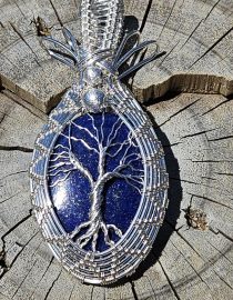 Framed Lapis Lazuli Tree of Life
