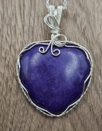 Purple Ceramic Heart Pendant
