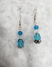Teal/Clear Bead Earrings