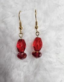 Red Faceted Earrings