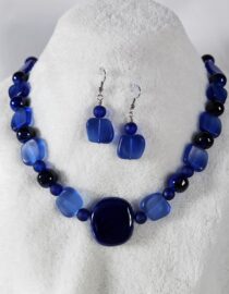 Funky Blue Beaded Necklace