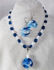Blue/White Beaded Necklace