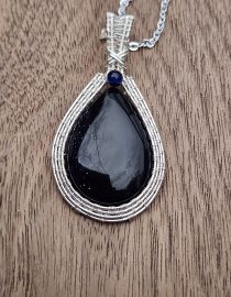 Blue Goldstone Teardrop